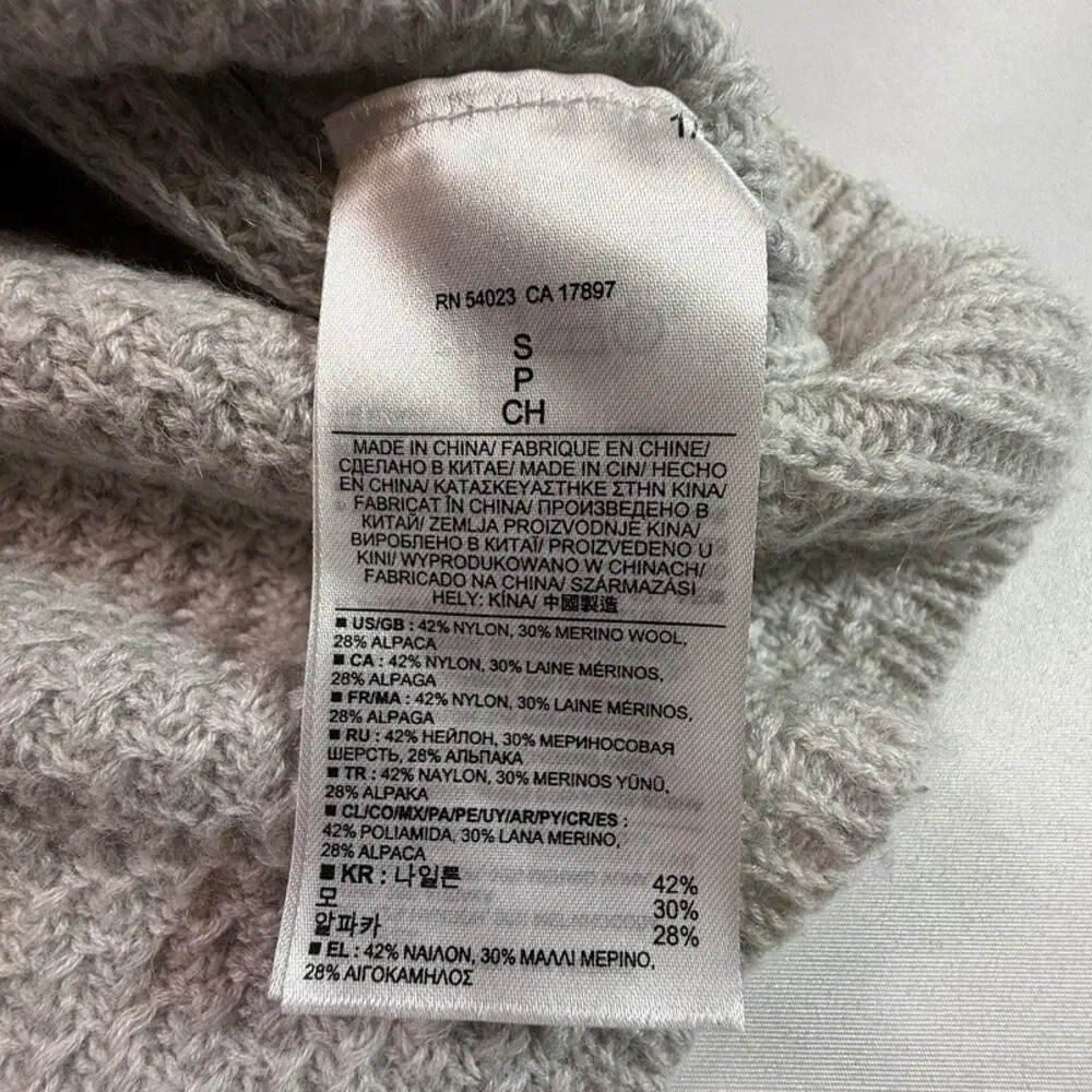 Banana Republic Alpaca Merino Wool Blend Funnel Neck Sweater Gray Small - Picture 7 of 12